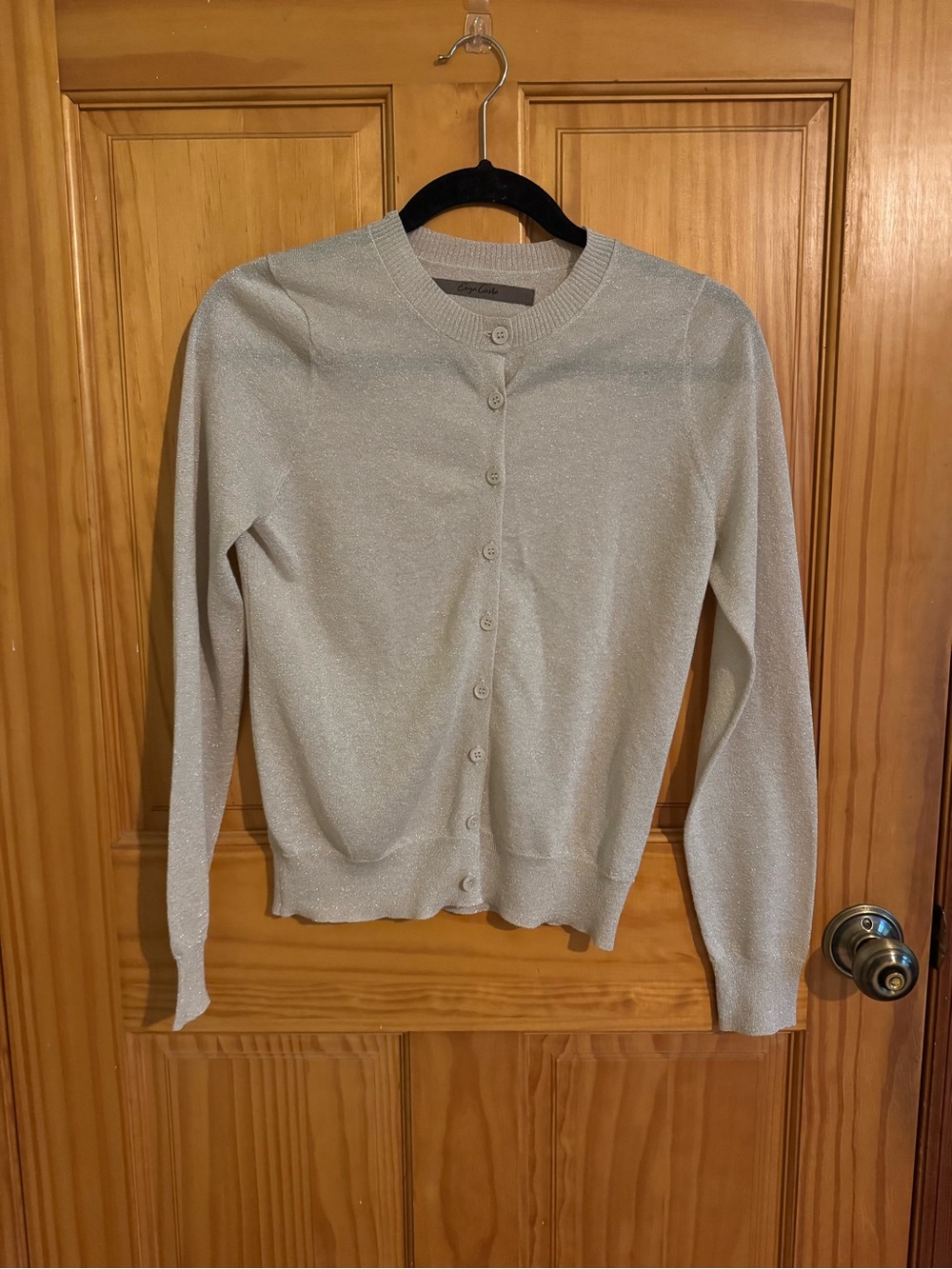 Enza Costa Lame Cardigan Champagne